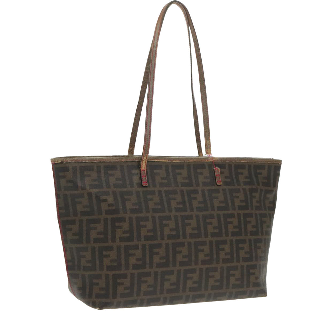 FENDI Zucca Canvas Tote Bag Brown Black Gold 97259