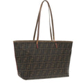 FENDI Zucca Canvas Tote Bag Brown Black Gold 97259