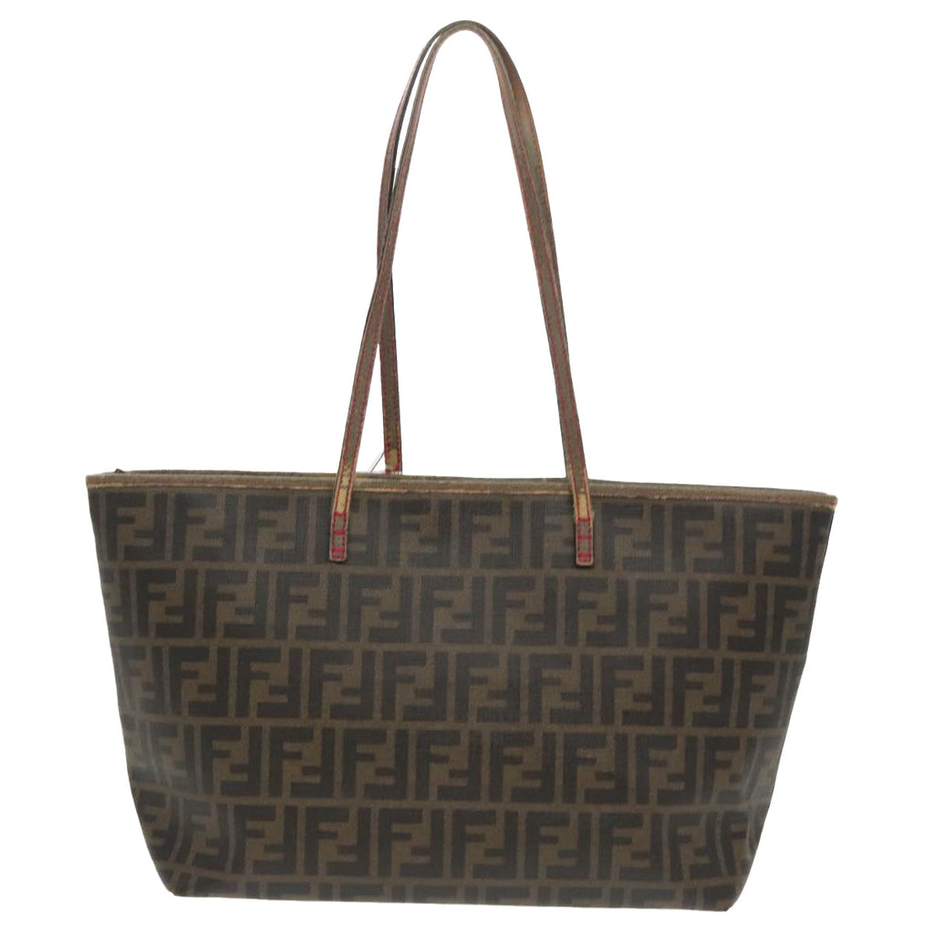 FENDI Zucca Canvas Tote Bag Brown Black Gold 97259
