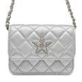 CHANEL Star ChainPouch Silver Lambskin