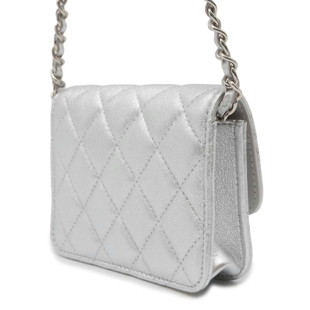 CHANEL Star ChainPouch Silver Lambskin