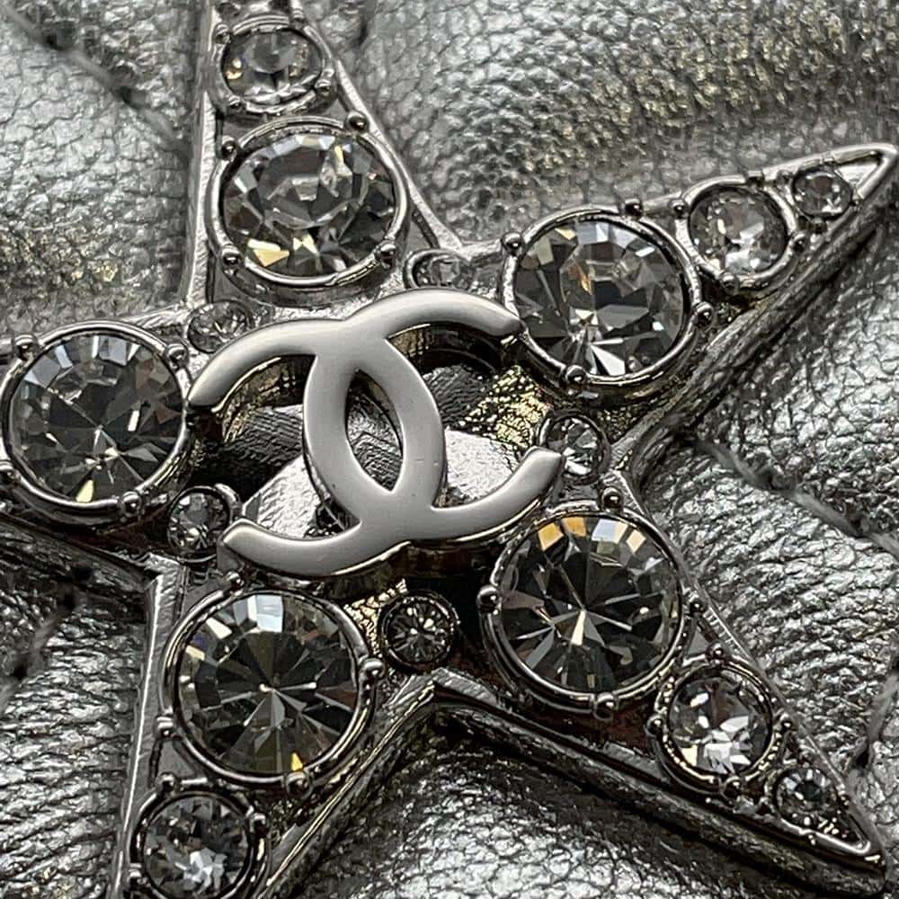 CHANEL Star ChainPouch Silver Lambskin