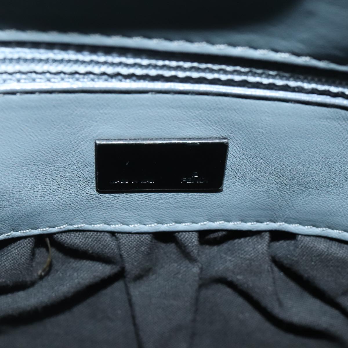 FENDI Hand Bag Leather Gray 97317