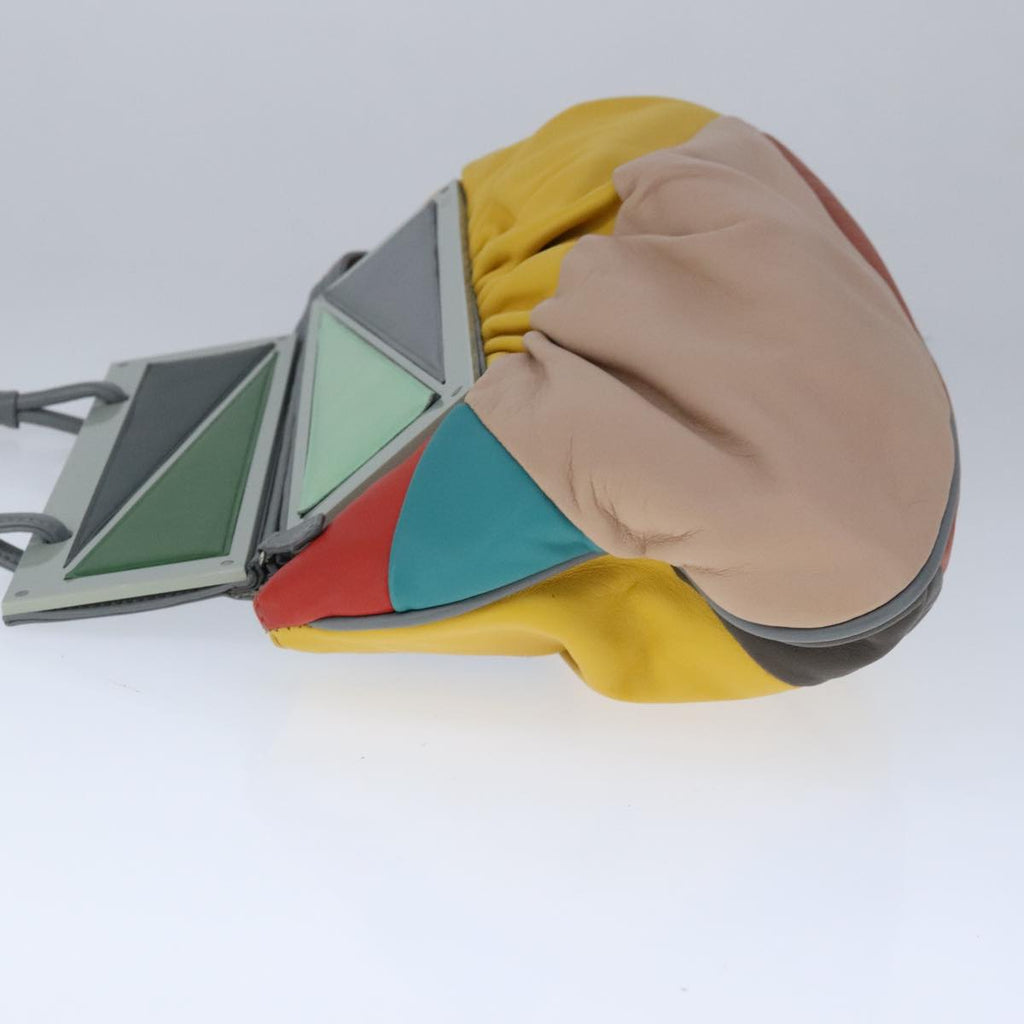 FENDI Hand Bag Leather Gray 97317