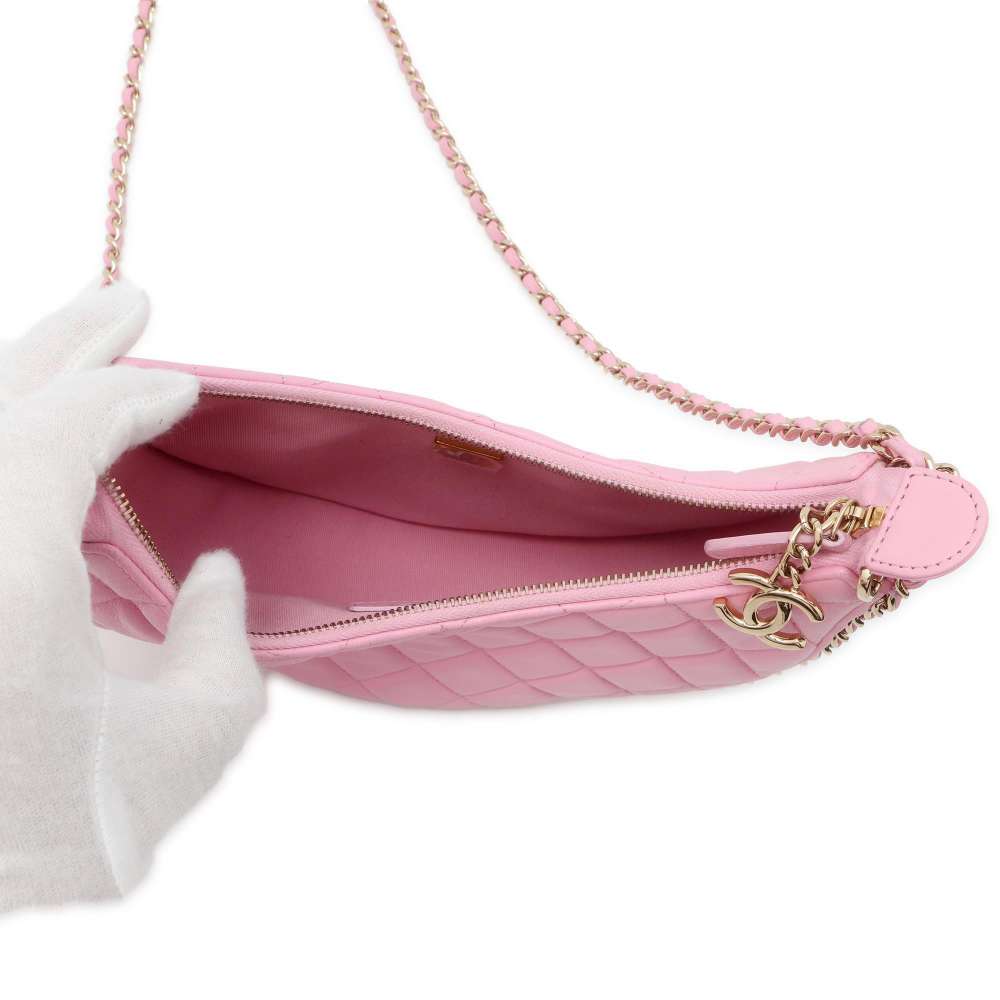 CHANEL Matelasse Small Hobo Shoulder Bag PinkAS3917 Lambskin