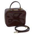GUCCI Bamboo Vanity Cosmetic Pouch Enamel 2way Brown 000 2040 0323 97359
