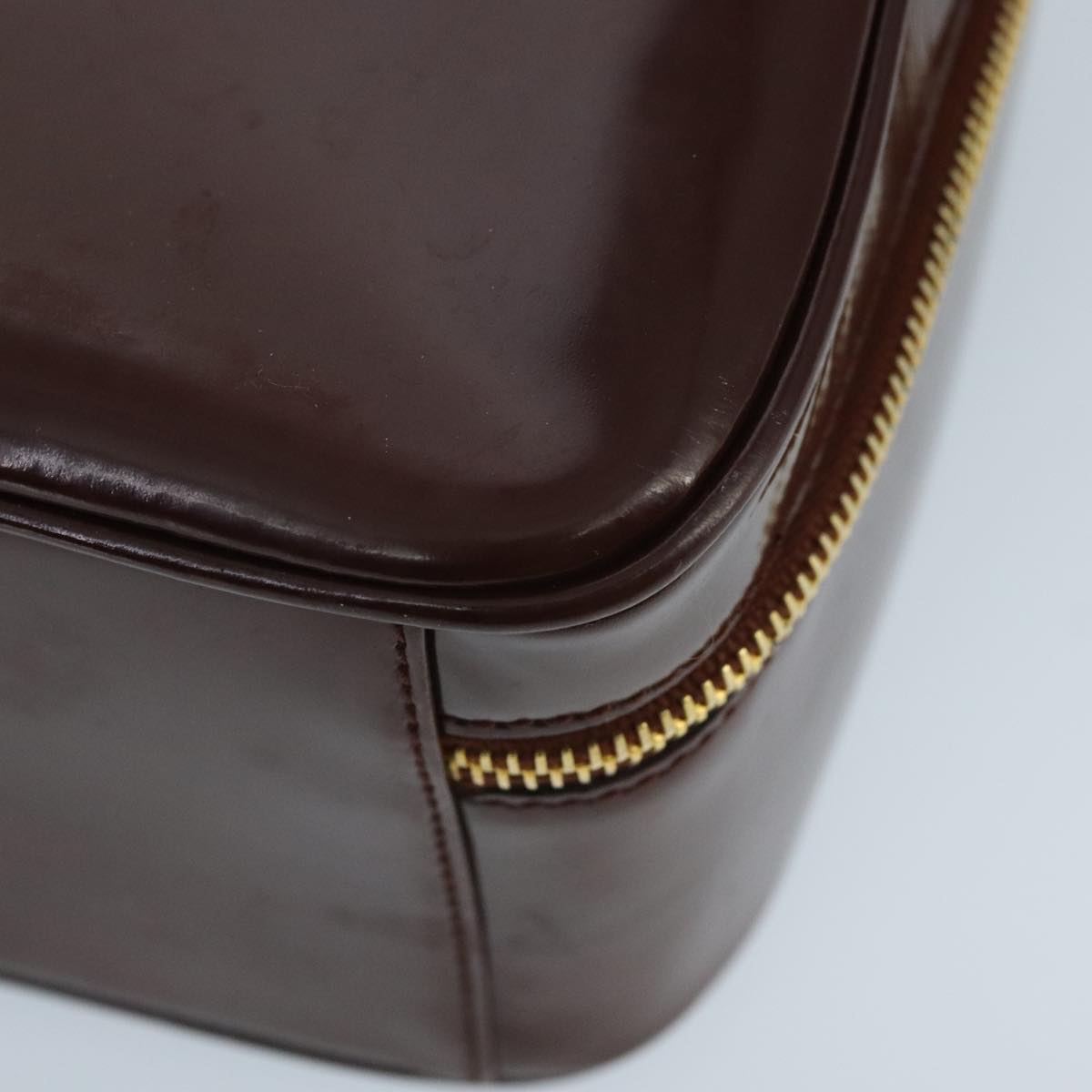 GUCCI Bamboo Vanity Cosmetic Pouch Enamel 2way Brown 000 2040 0323 97359