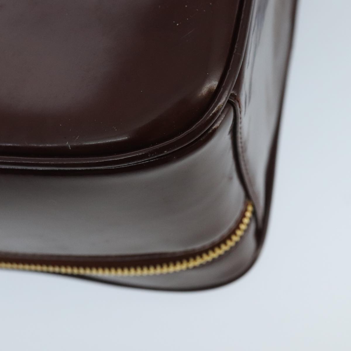GUCCI Bamboo Vanity Cosmetic Pouch Enamel 2way Brown 000 2040 0323 97359