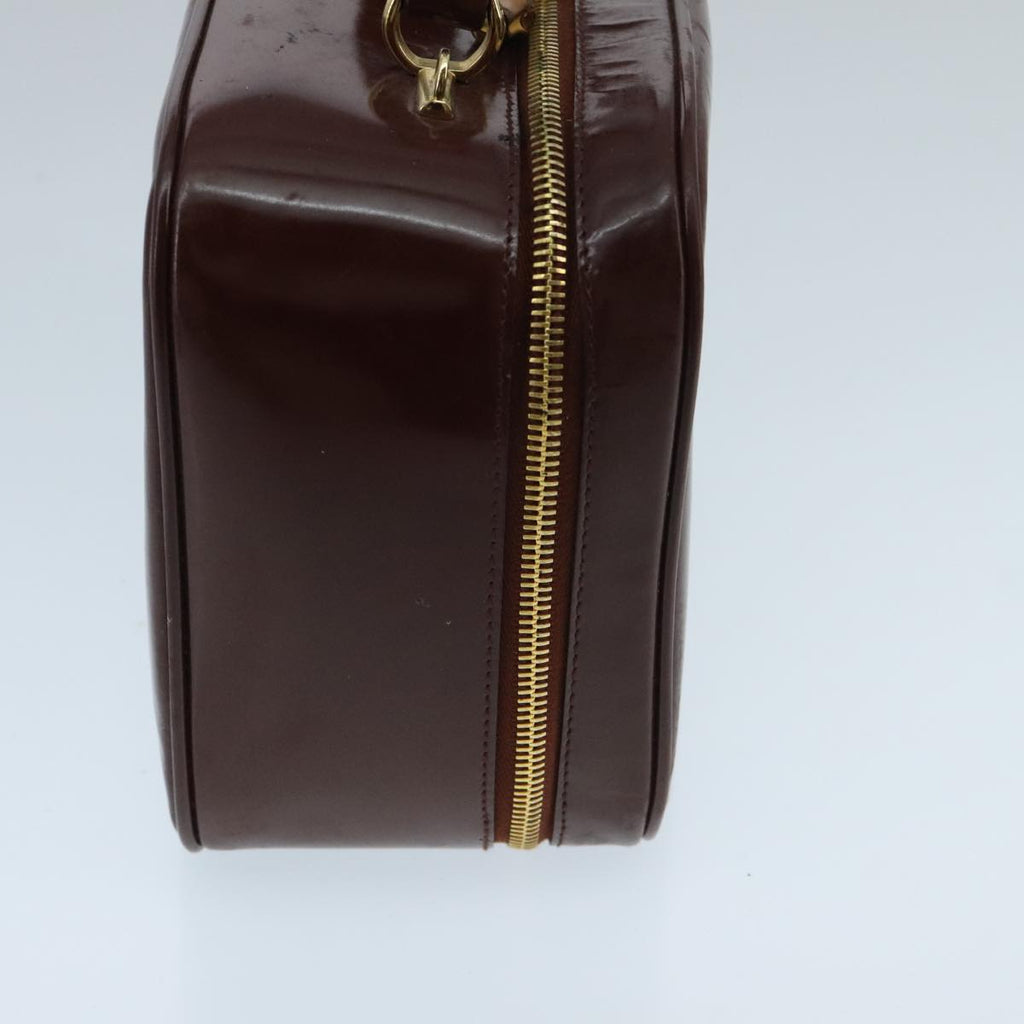 GUCCI Bamboo Vanity Cosmetic Pouch Enamel 2way Brown 000 2040 0323 97359