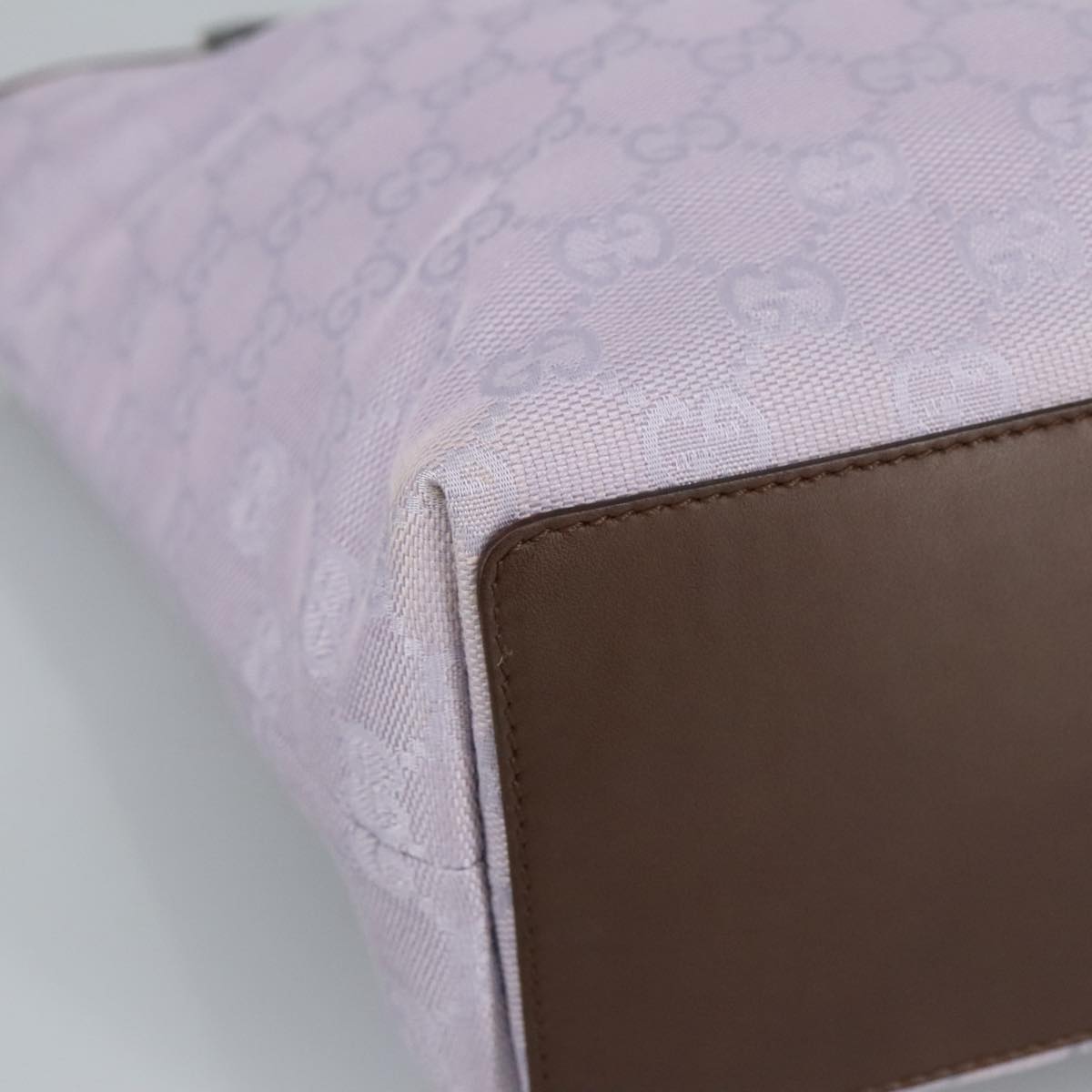 GUCCI GG Canvas Tote Bag Purple Brown Silver 31244 97397