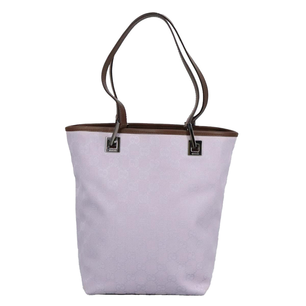 GUCCI GG Canvas Tote Bag Purple Brown Silver 31244 97397
