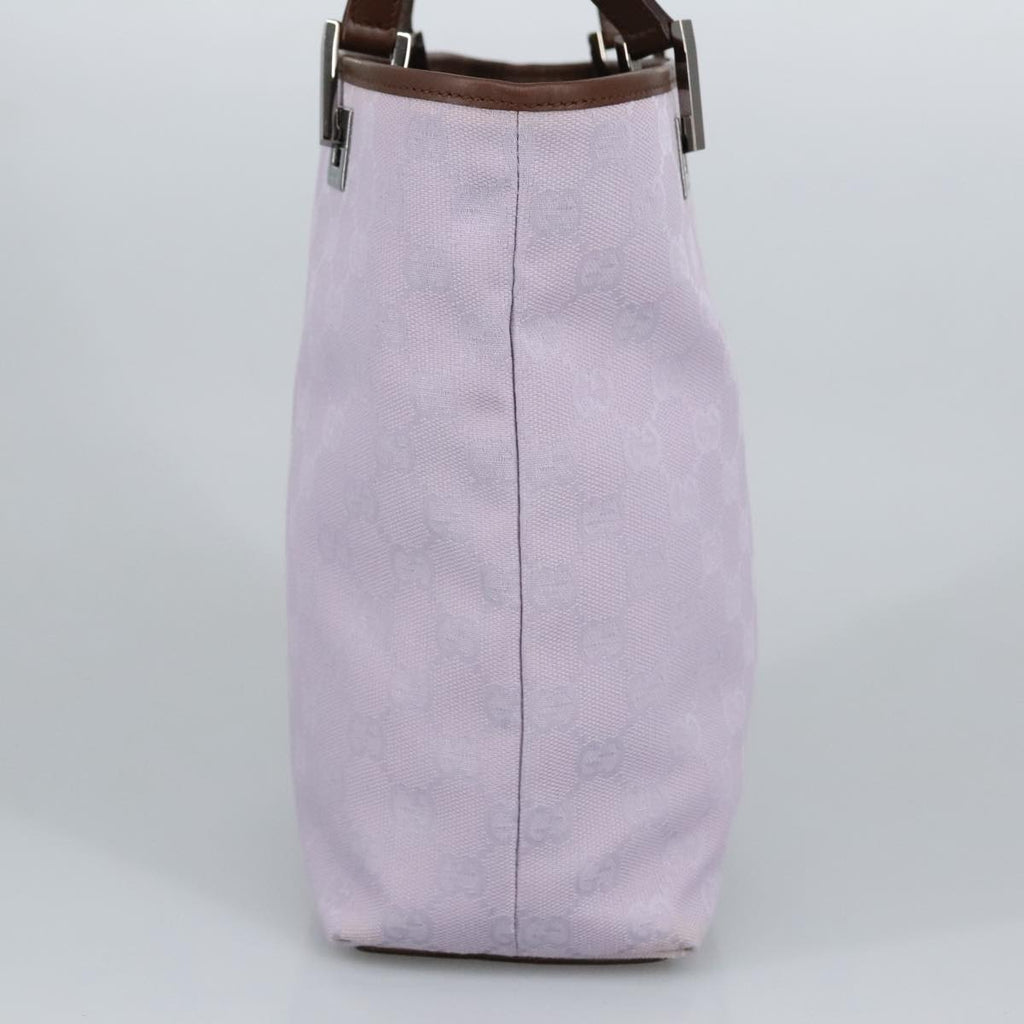 GUCCI GG Canvas Tote Bag Purple Brown Silver 31244 97397