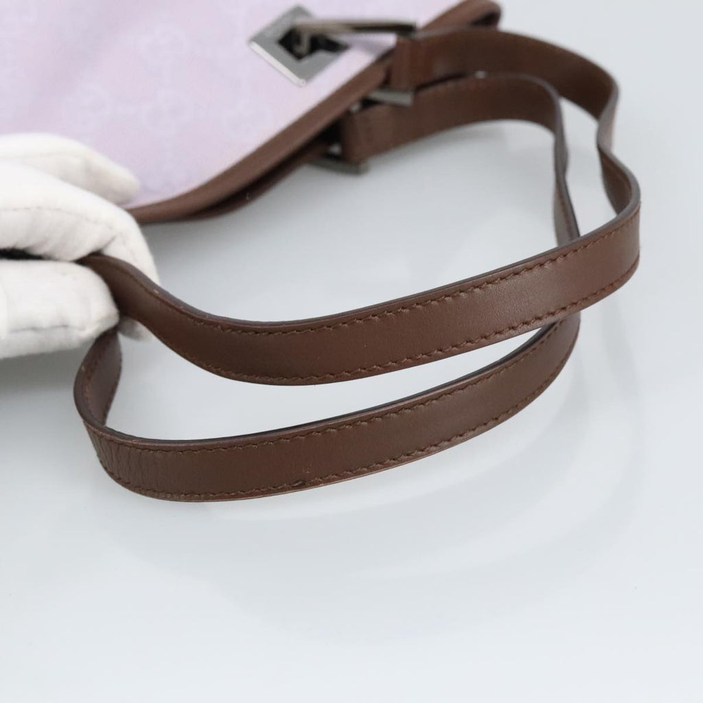 GUCCI GG Canvas Tote Bag Purple Brown Silver 31244 97397