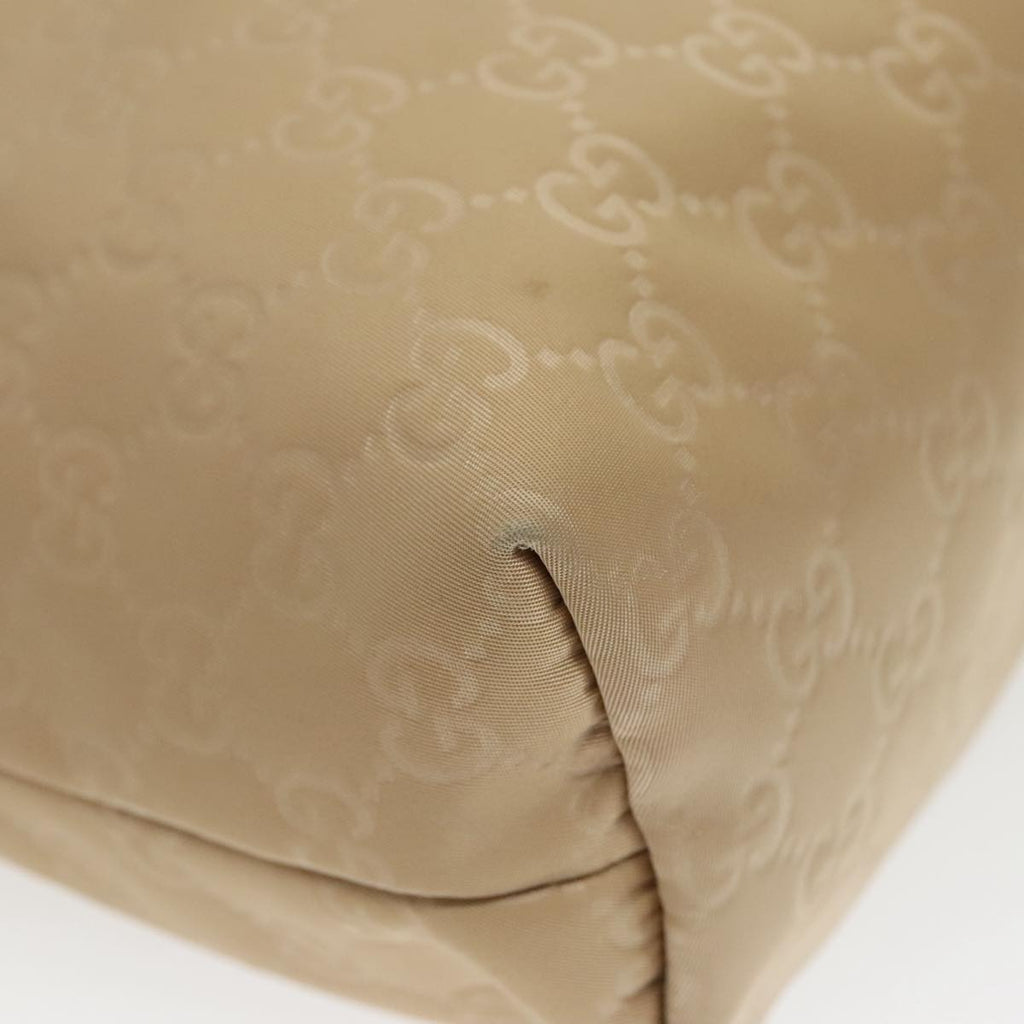 GUCCI GG Canvas Shoulder Bag Beige Silver 314529 97398