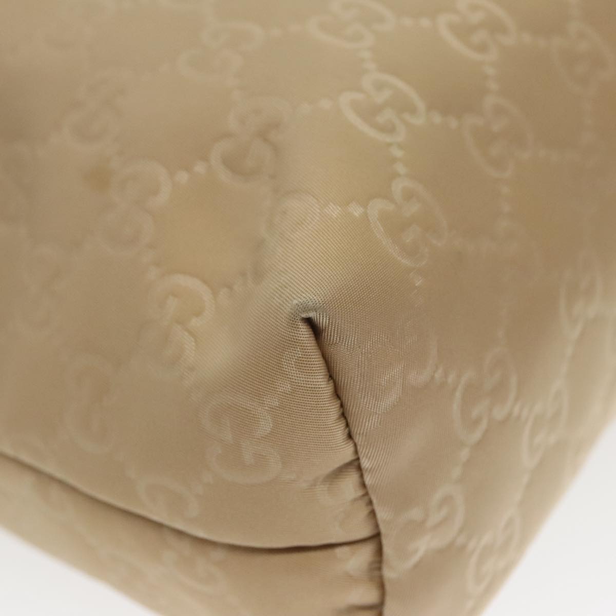 GUCCI GG Canvas Shoulder Bag Beige Silver 314529 97398