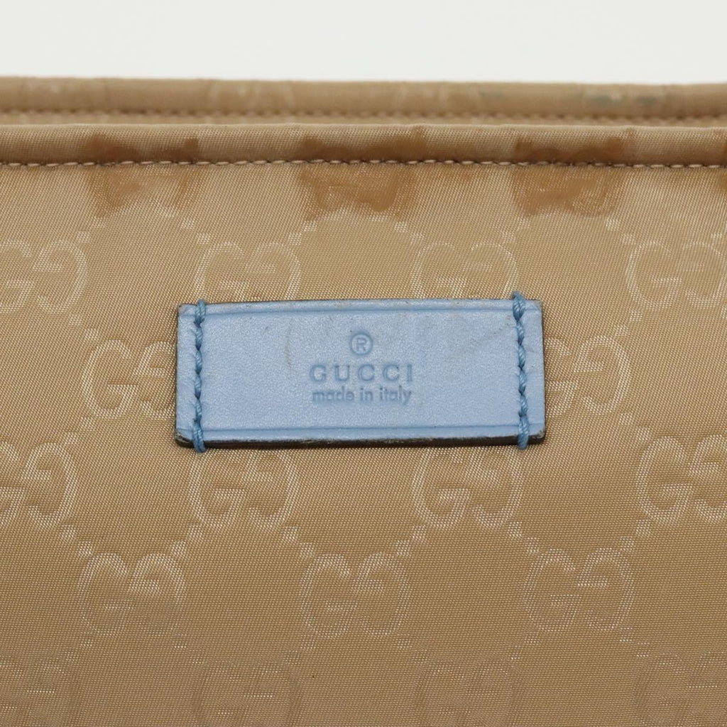 GUCCI GG Canvas Shoulder Bag Beige Silver 314529 97398
