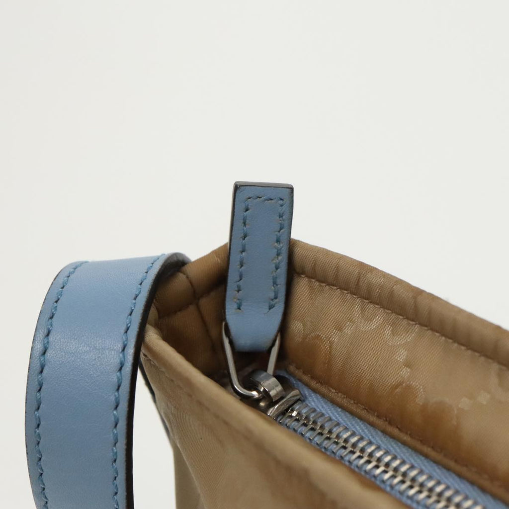 GUCCI GG Canvas Shoulder Bag Beige Silver 314529 97398