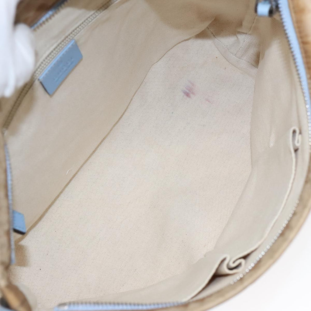 GUCCI GG Canvas Shoulder Bag Beige Silver 314529 97398