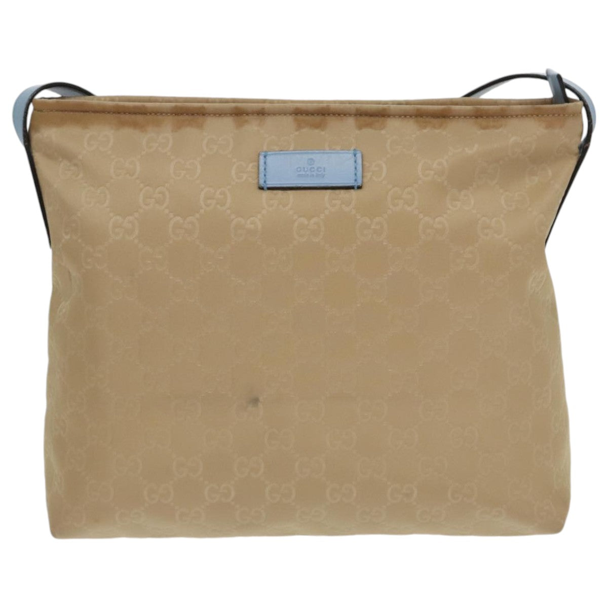 GUCCI GG Canvas Shoulder Bag Beige Silver 314529 97398