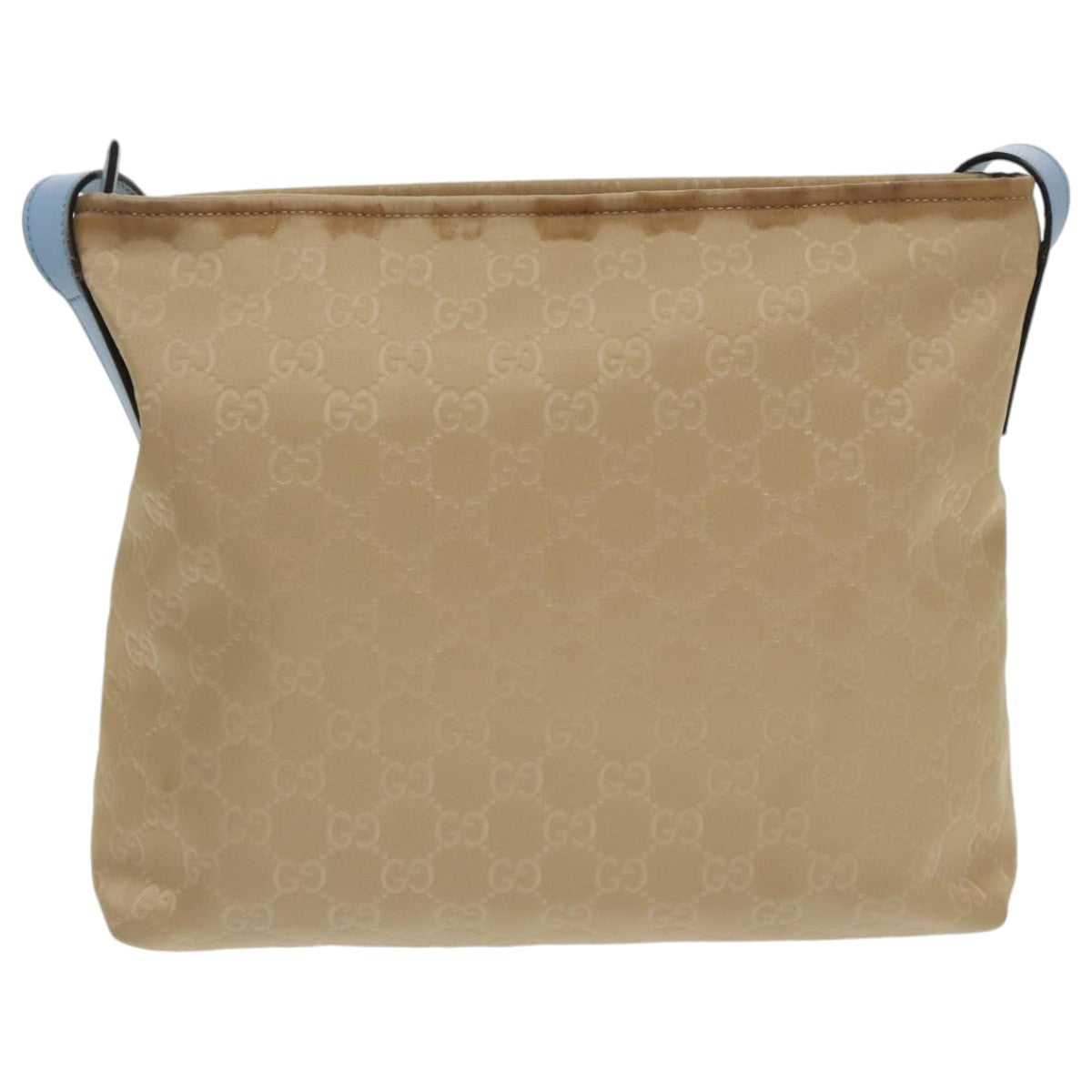 GUCCI GG Canvas Shoulder Bag Beige Silver 314529 97398