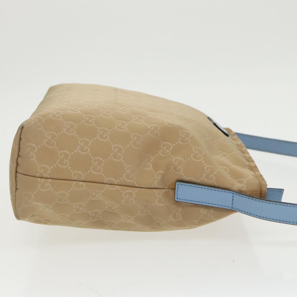 GUCCI GG Canvas Shoulder Bag Beige Silver 314529 97398