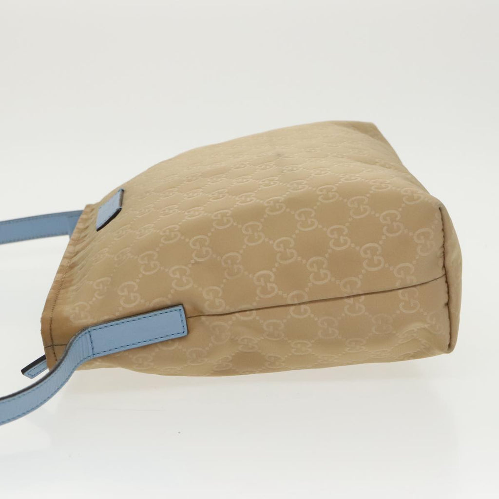 GUCCI GG Canvas Shoulder Bag Beige Silver 314529 97398