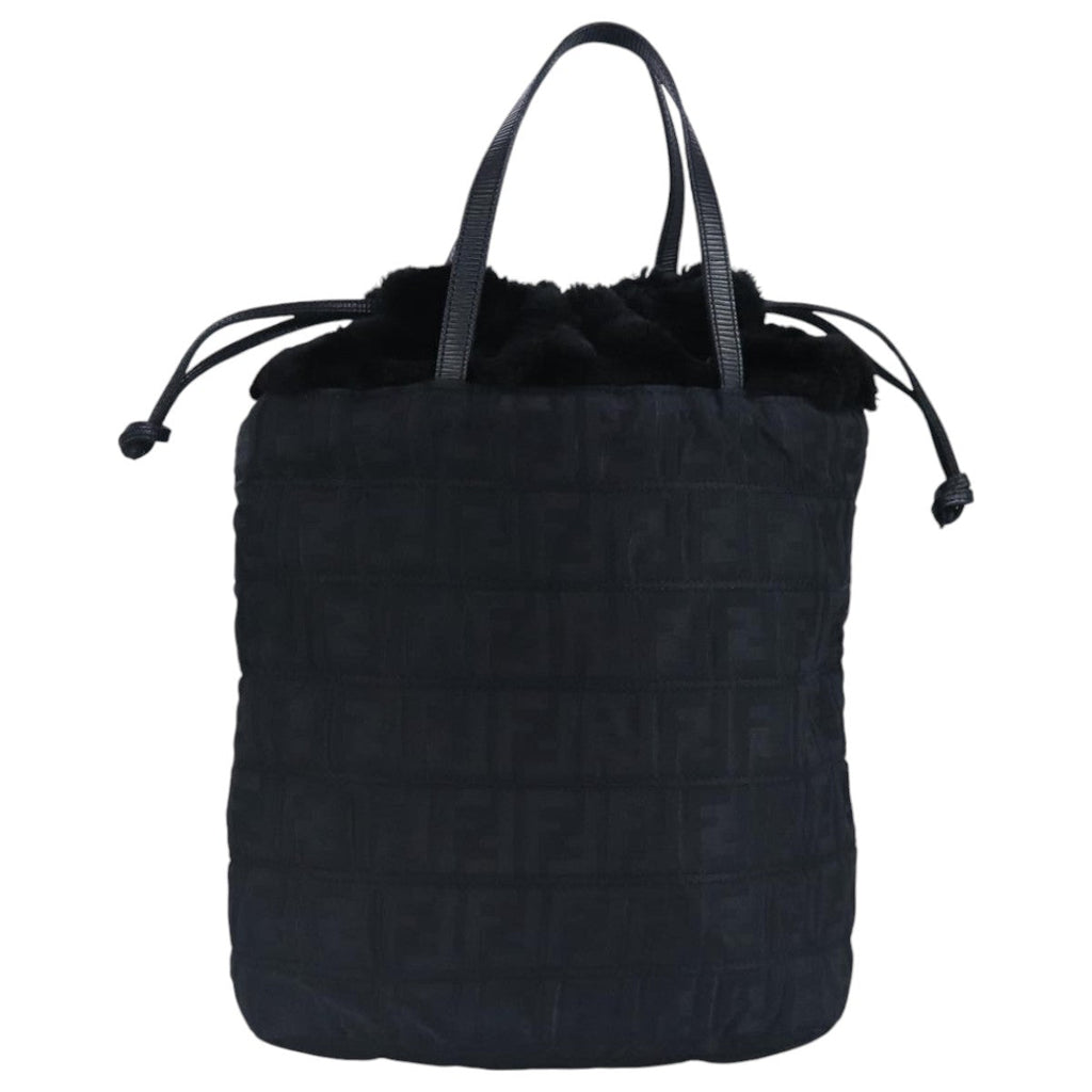 FENDI Zucca Canvas Hand Bag Black 97410