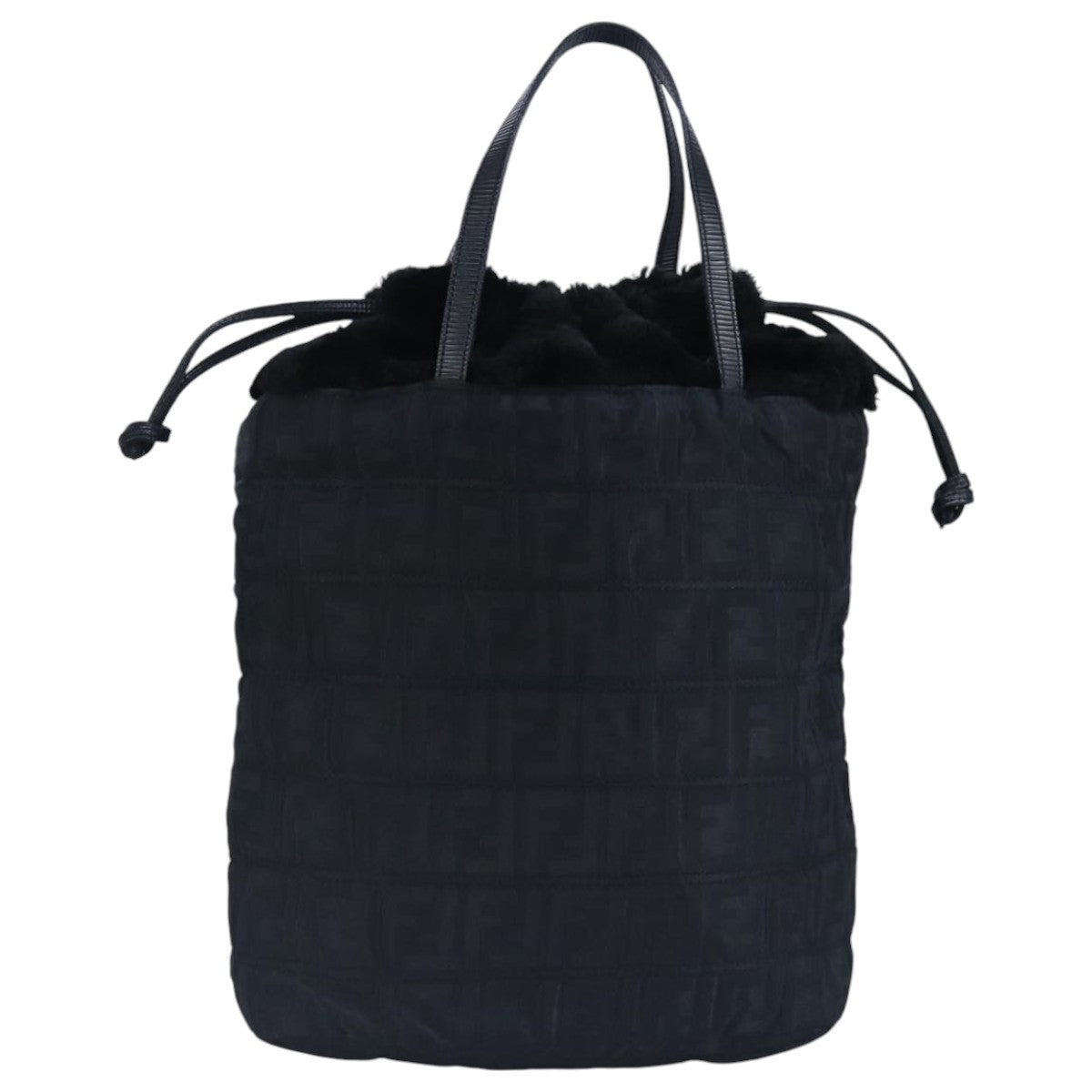 FENDI Zucca Canvas Hand Bag Black 97410
