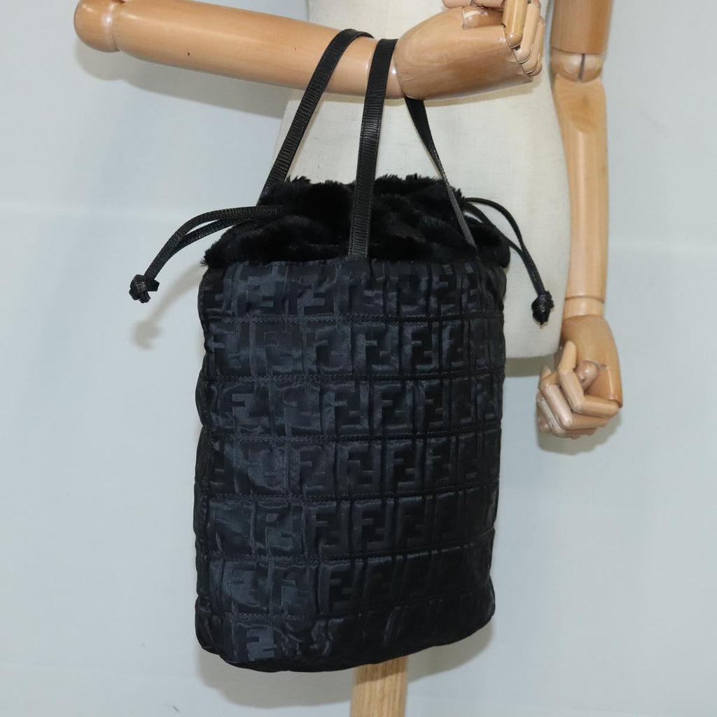 FENDI Zucca Canvas Hand Bag Black 97410