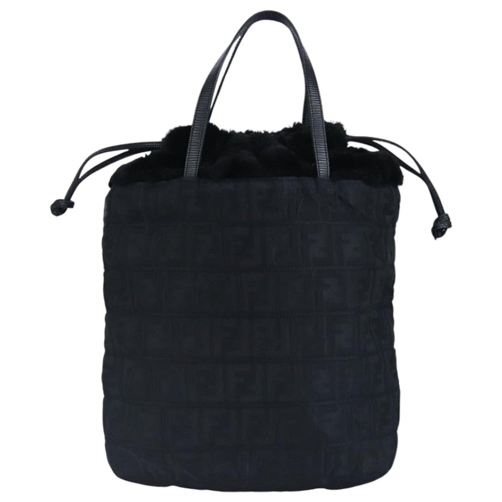 FENDI Zucca Canvas Hand Bag Black 97410