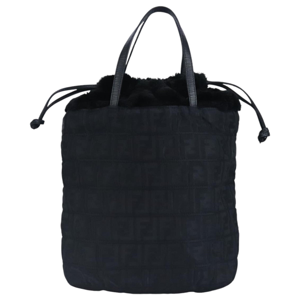 FENDI Zucca Canvas Hand Bag Black 97410
