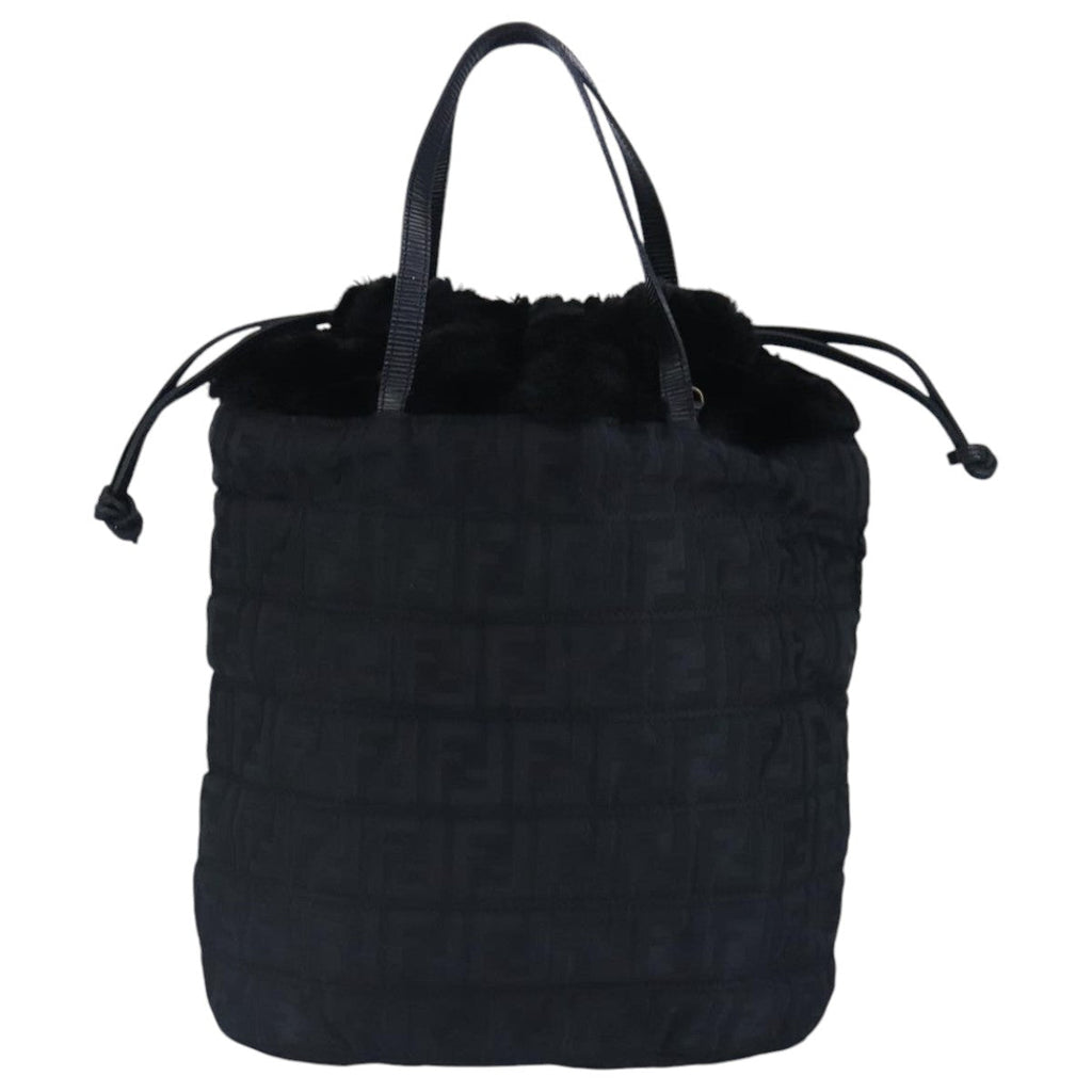 FENDI Zucca Canvas Hand Bag Black 97410