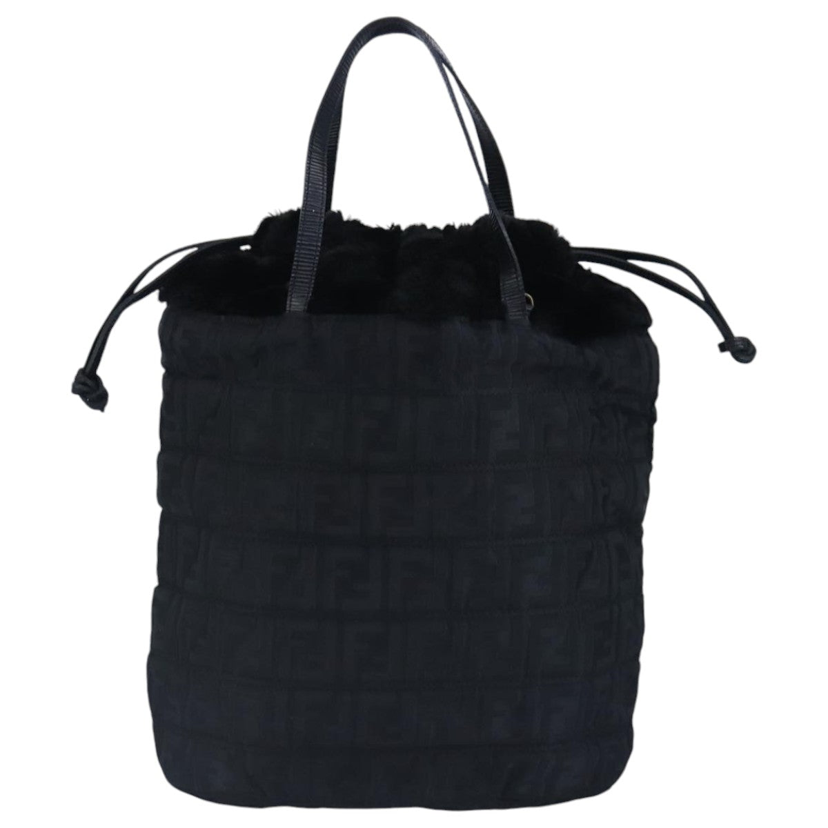FENDI Zucca Canvas Hand Bag Black 97410
