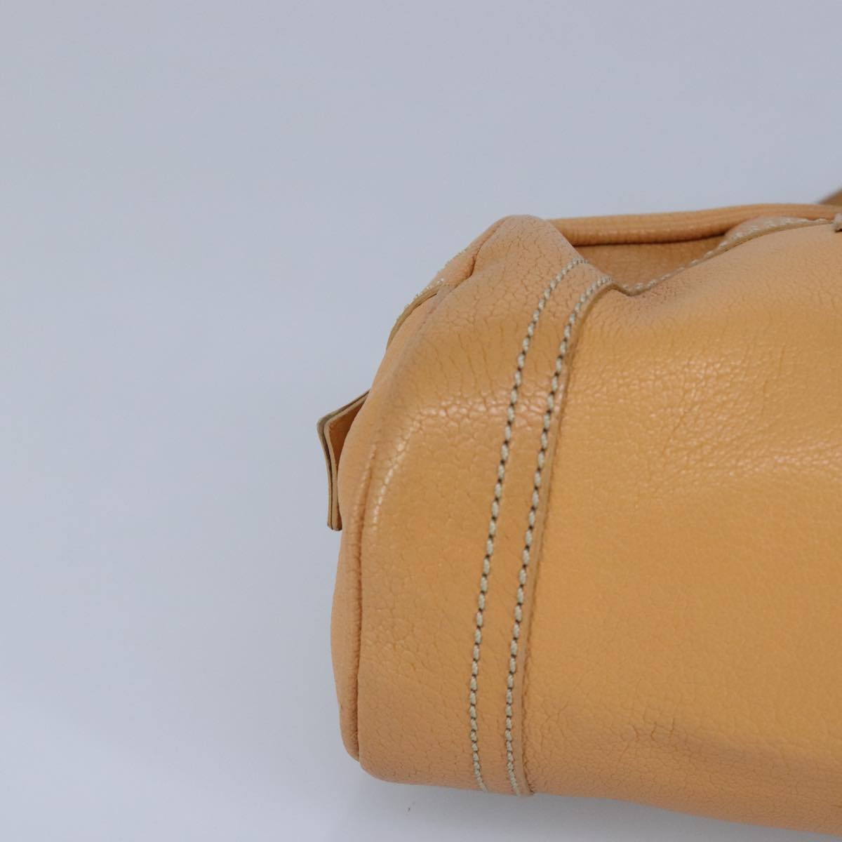 FENDI Hand Bag Leather Orange Silver 97413