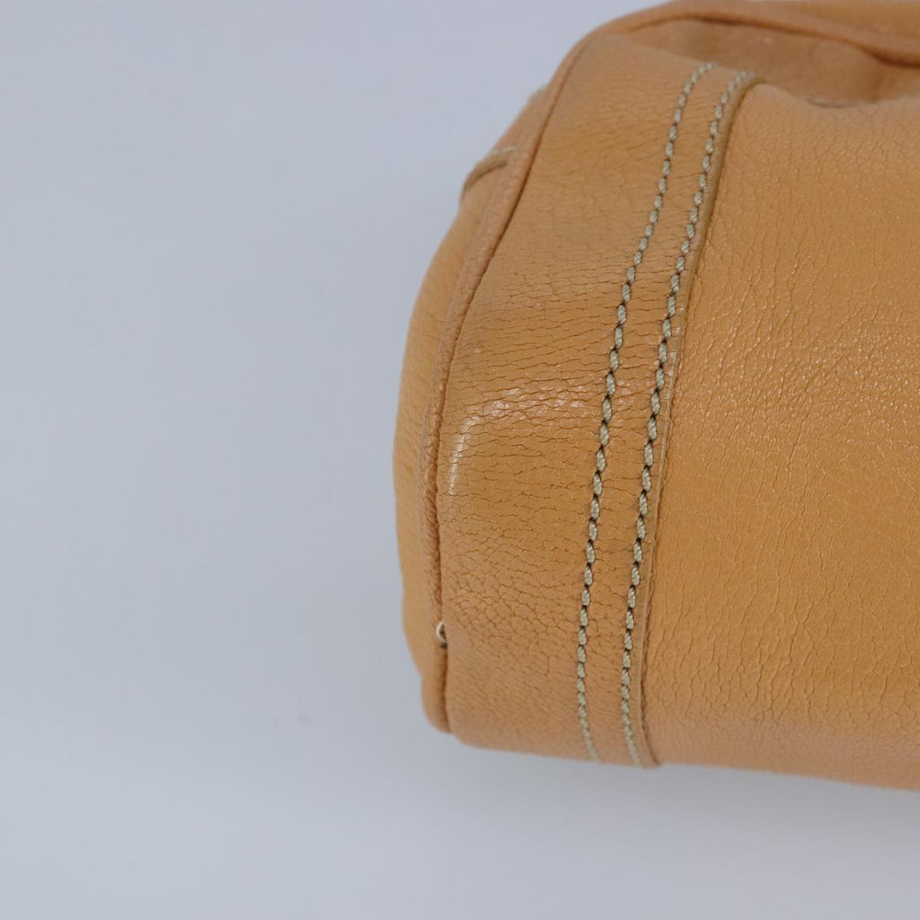 FENDI Hand Bag Leather Orange Silver 97413