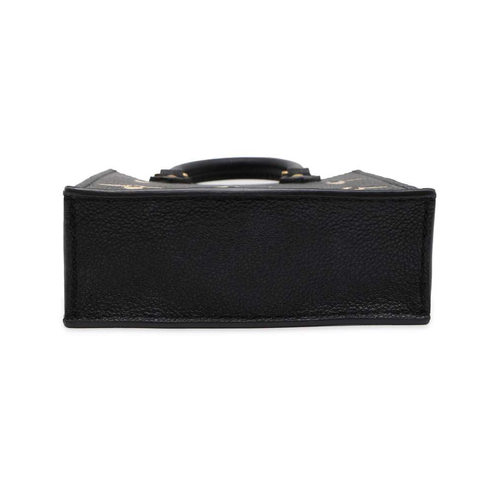 LOUIS VUITTON Petit Sac Plat Noir/Beige M81416 Bicolor Monogram Empreinte Leather