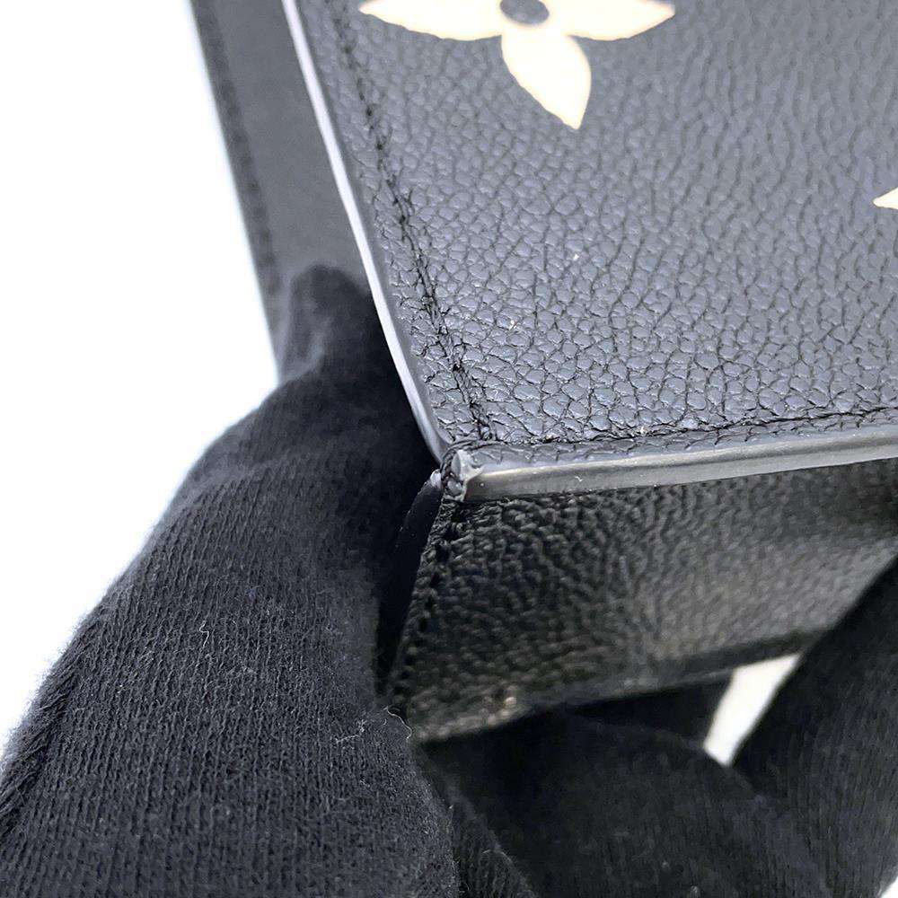LOUIS VUITTON Petit Sac Plat Noir/Beige M81416 Bicolor Monogram Empreinte Leather
