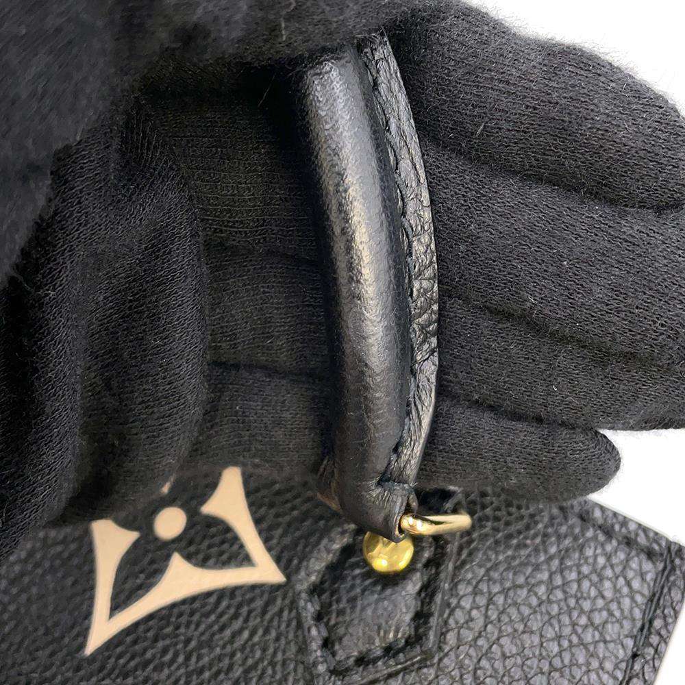 LOUIS VUITTON Petit Sac Plat Noir/Beige M81416 Bicolor Monogram Empreinte Leather