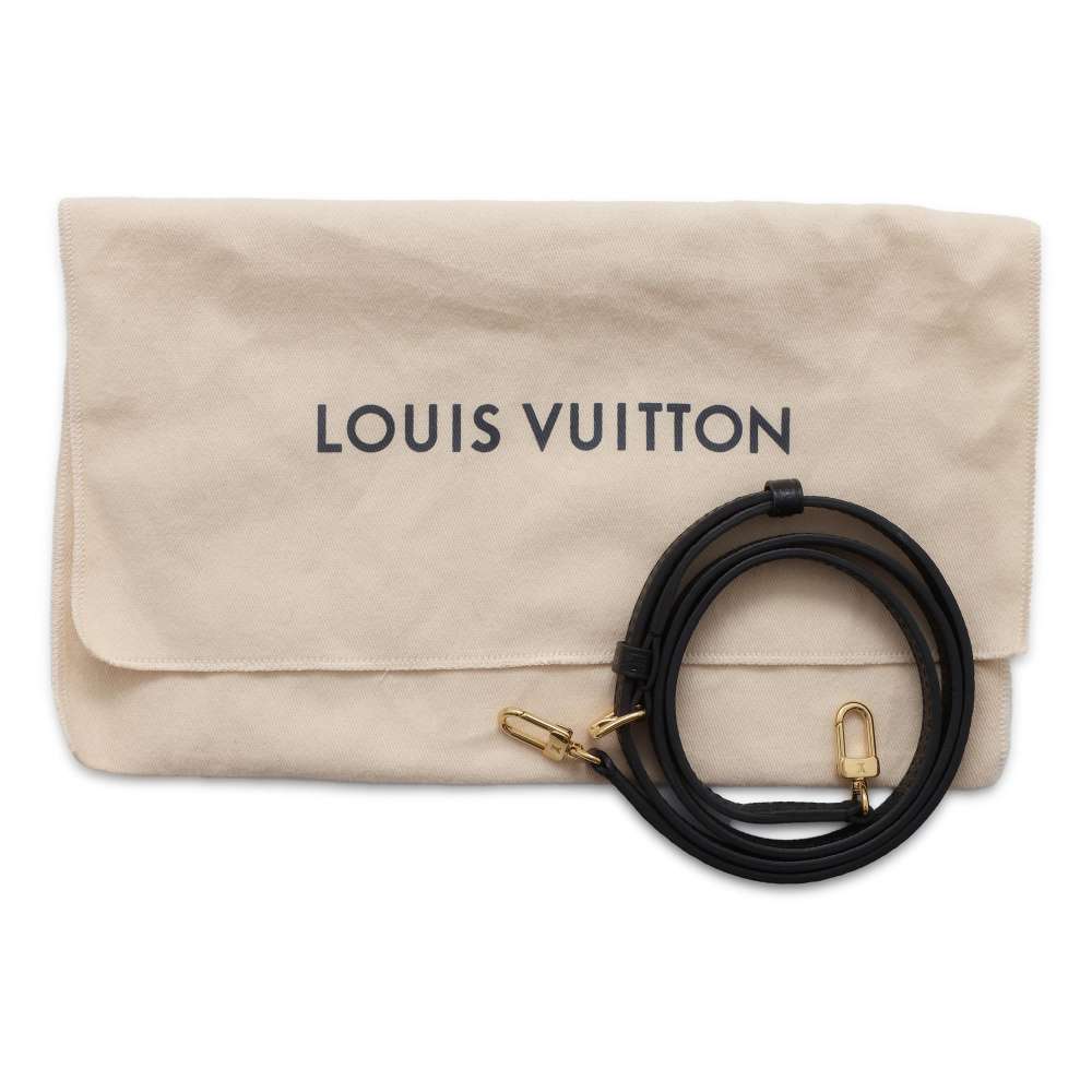 LOUIS VUITTON Petit Sac Plat Noir/Beige M81416 Bicolor Monogram Empreinte Leather