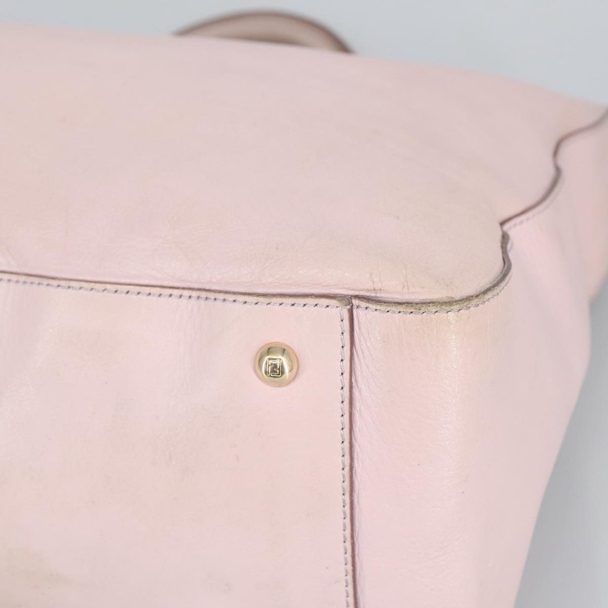 FENDI Hand Bag Leather 2way Pink Gold 97494