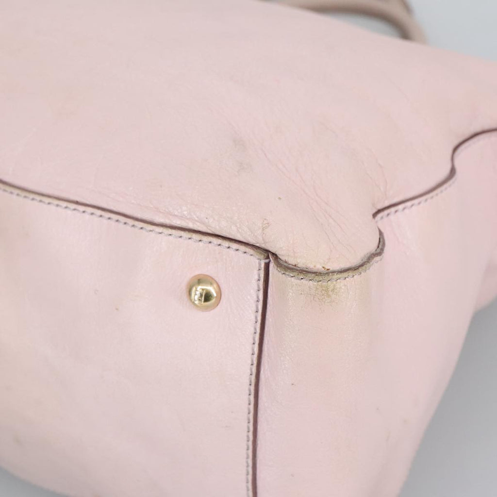 FENDI Hand Bag Leather 2way Pink Gold 97494