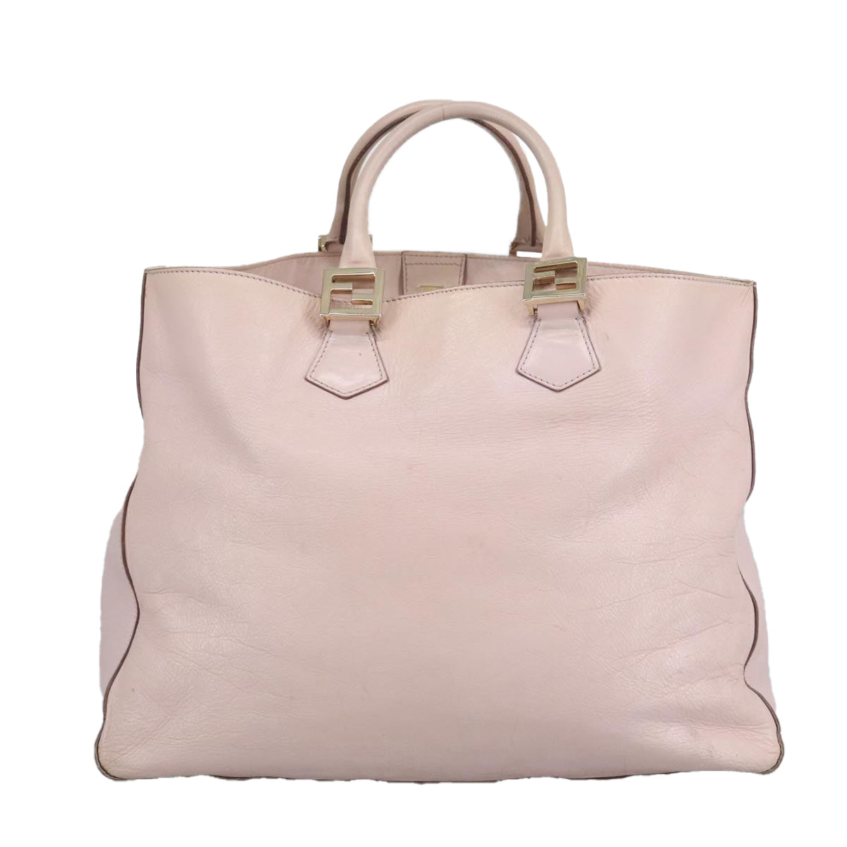 FENDI Hand Bag Leather 2way Pink Gold 97494