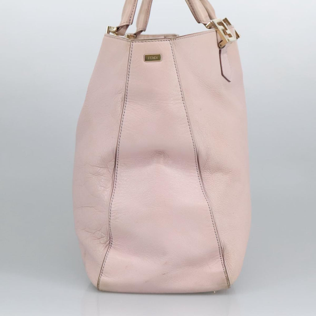 FENDI Hand Bag Leather 2way Pink Gold 97494