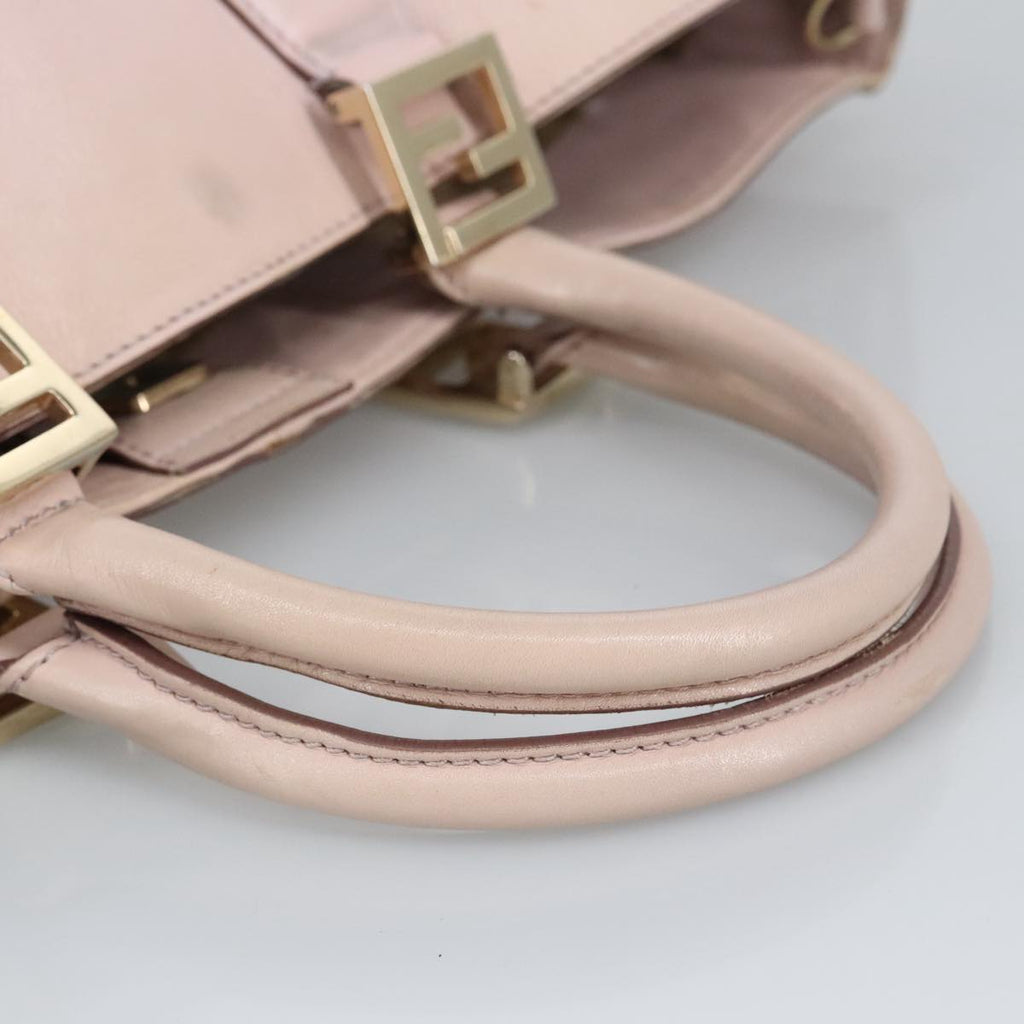 FENDI Hand Bag Leather 2way Pink Gold 97494