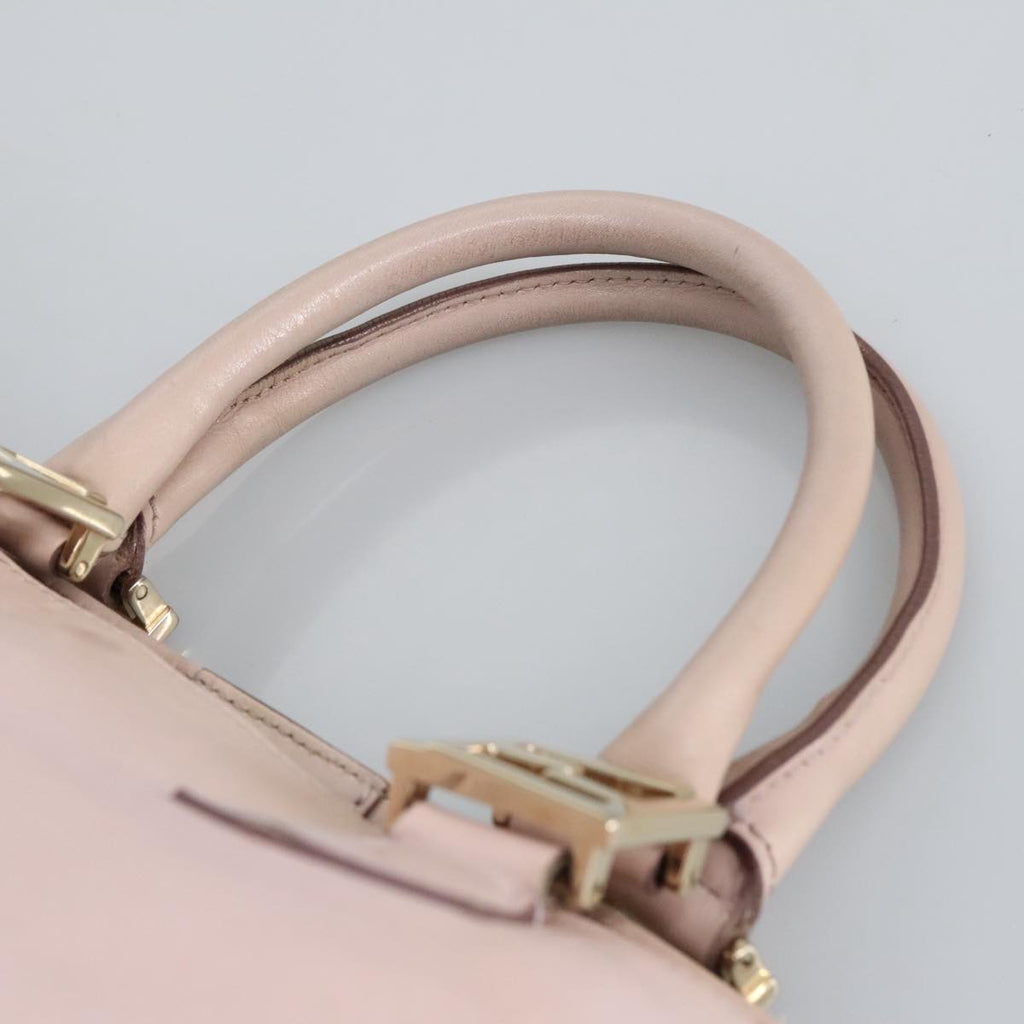 FENDI Hand Bag Leather 2way Pink Gold 97494