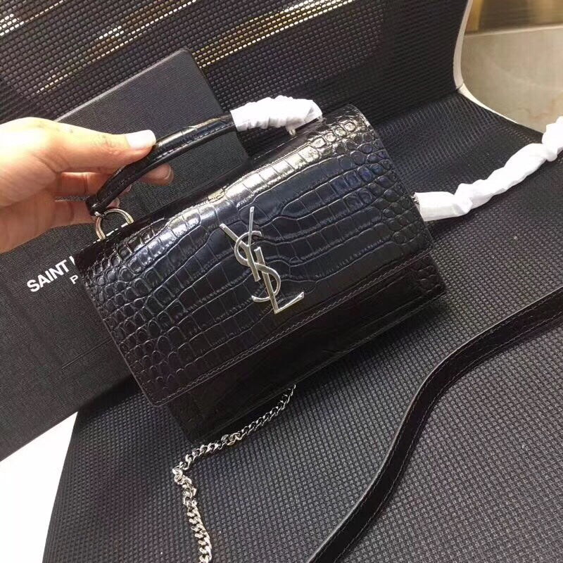 GLAMI Sunset Chain Wallet Ã‚Â In-Embossed Black For Women 8.2in/21cm YSL