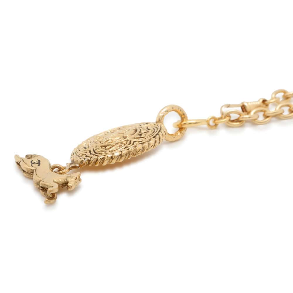 CHANEL Horse Long Necklace Metal