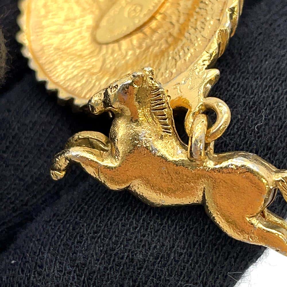 CHANEL Horse Long Necklace Metal