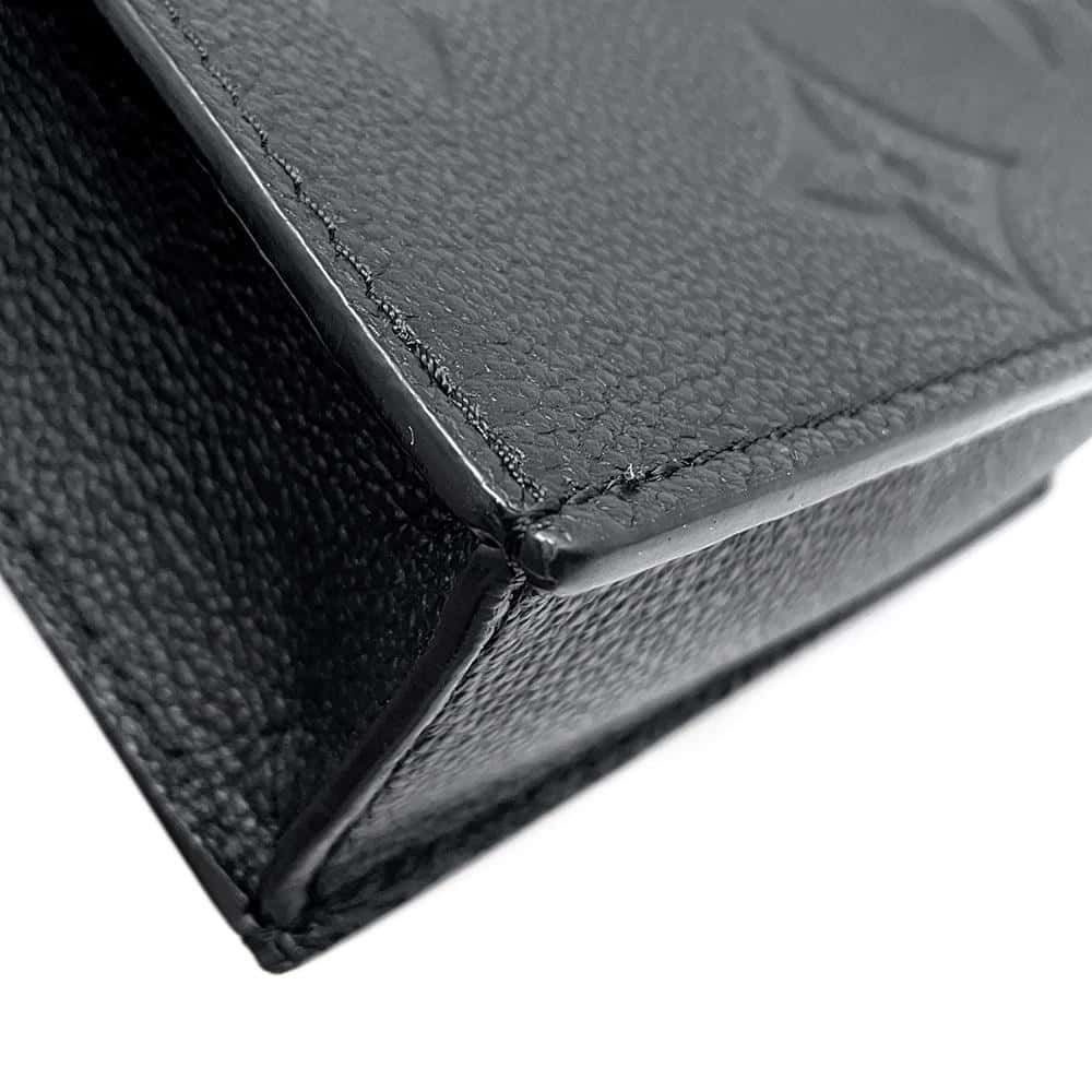LOUIS VUITTON Petit Sac Plat Noir M81417 Monogram Empreinte Leather