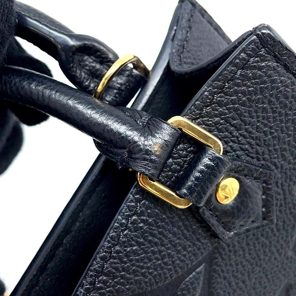 LOUIS VUITTON Petit Sac Plat Noir M81417 Monogram Empreinte Leather